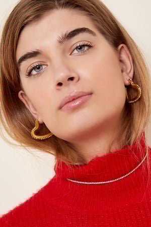 Ohrringe Zirkon Herz Goldfarbe Edelstahl h5 Bild3